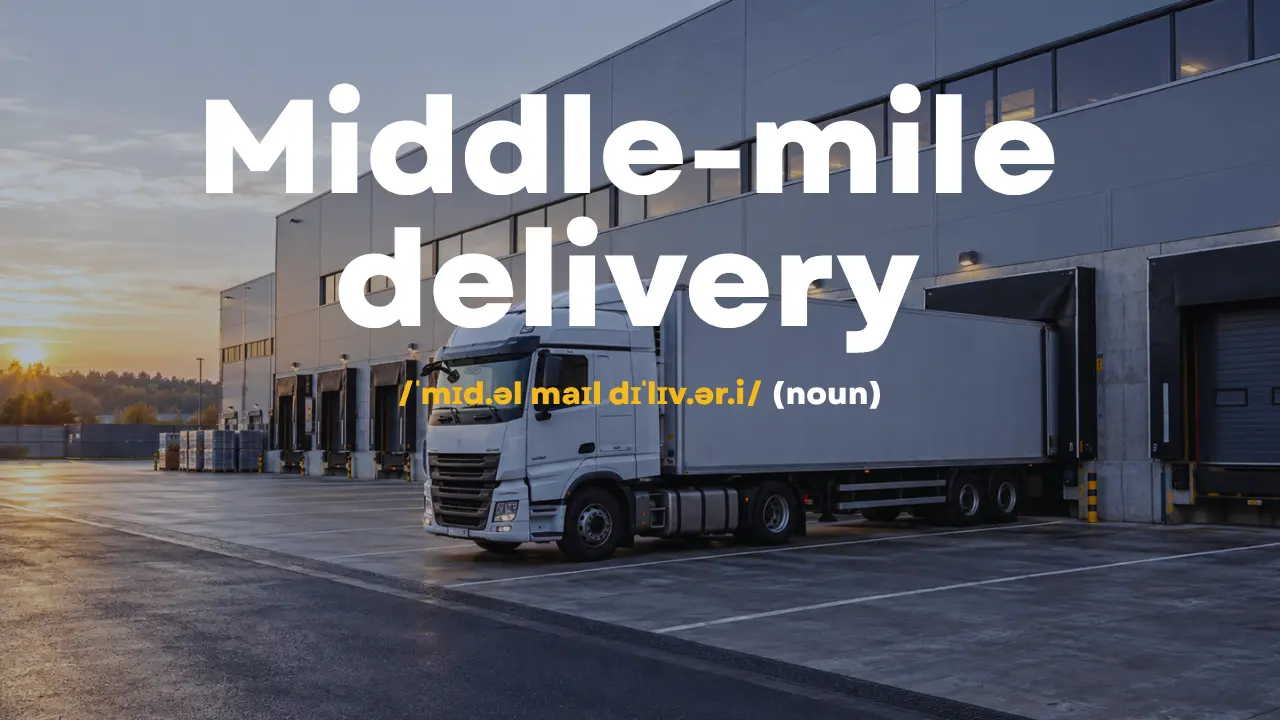 What is middle-mile delivery in logistics?